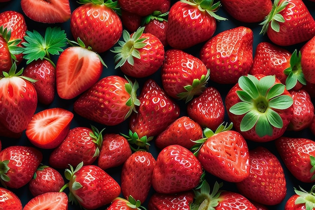 Freshness and sweetness of ripe strawberry a healthy snack generated by AI