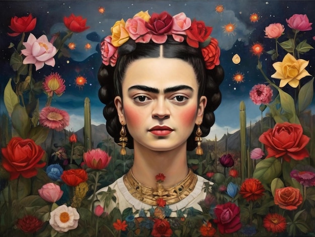 Photo frida with stars height and garden