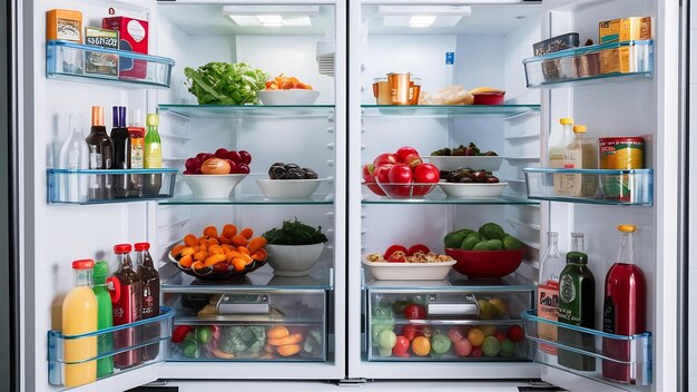 Fridge with healthy food