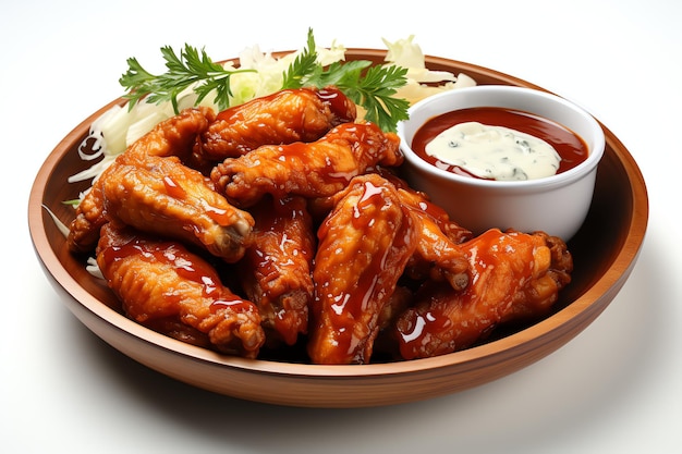 Fried and Barbecue chicken wings with white sesame