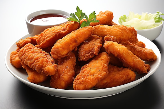 Fried and Barbecue chicken wings with white sesame