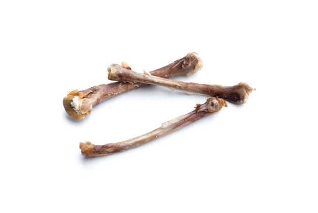 Fried chicken bones isolated on white space