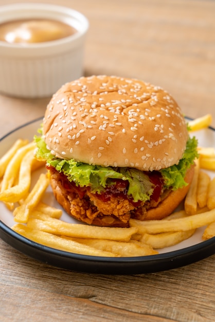 fried chicken burger