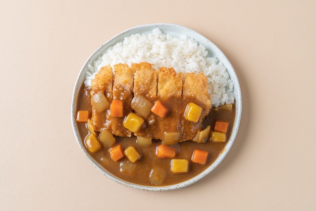 fried chicken cutlet curry with rice - Japanese food style