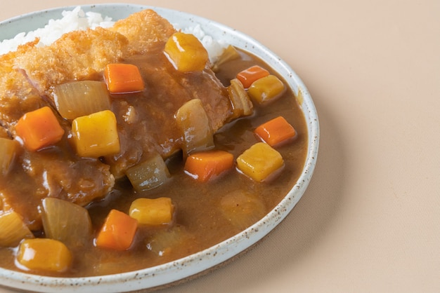 fried chicken cutlet curry with rice - Japanese food style