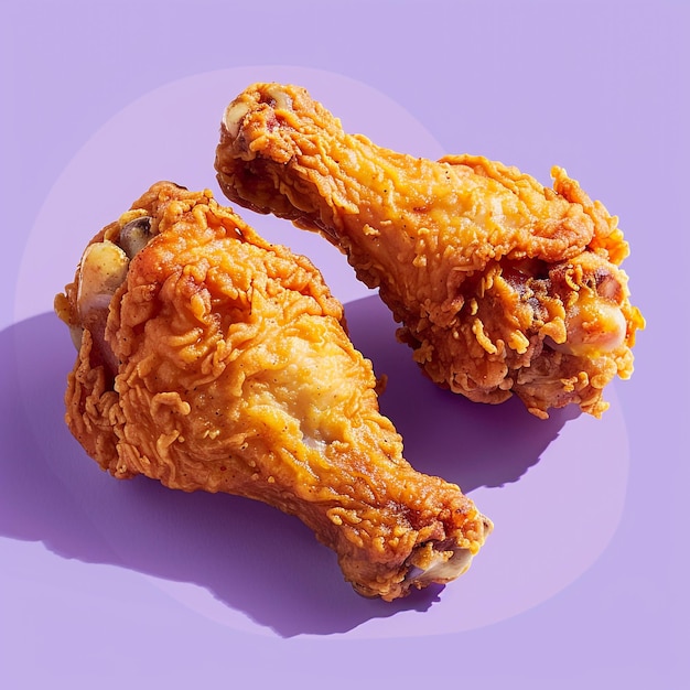 a fried chicken is shown with the shadow of the plate