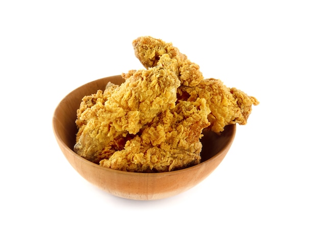 Fried chicken isolate on white background.