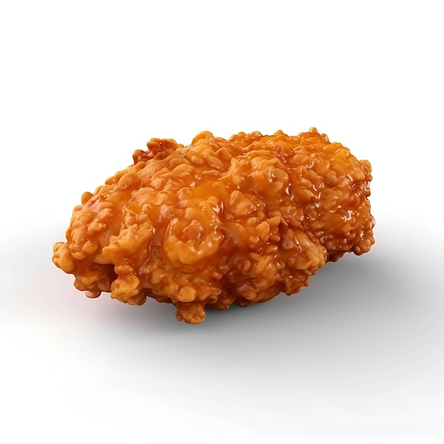 Fried chicken isolated on white background 3d render illustration