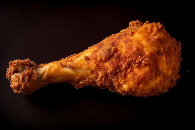 Fried Chicken Leg Isolated on Transparent Background AI