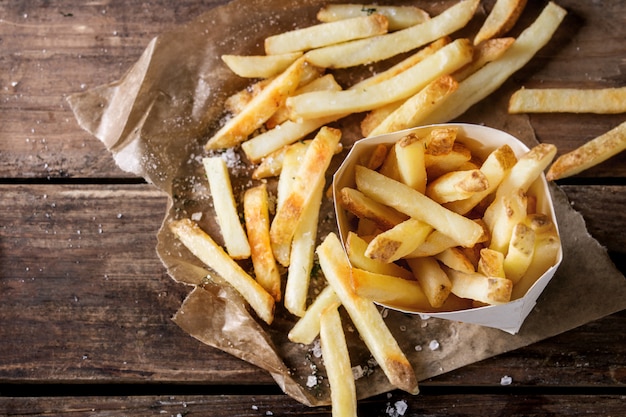 Fried chicken legs with french fries