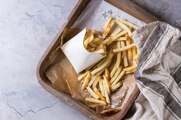 Fried chicken legs with french fries