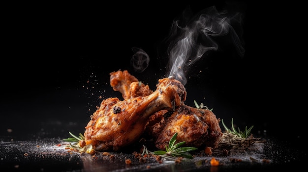 Fried chicken wings Illustration AI GenerativexA