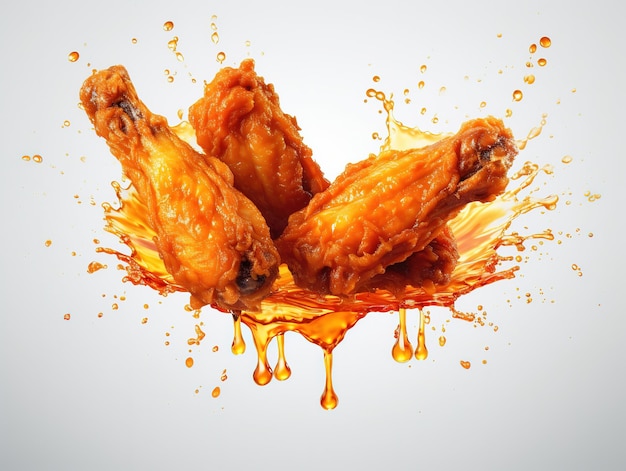 Fried chicken wings isolated on background