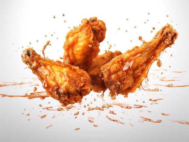 Fried chicken wings isolated on background