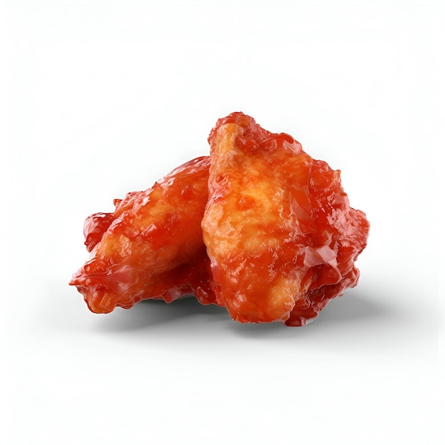 Fried chicken wings isolated on white background 3D illustration