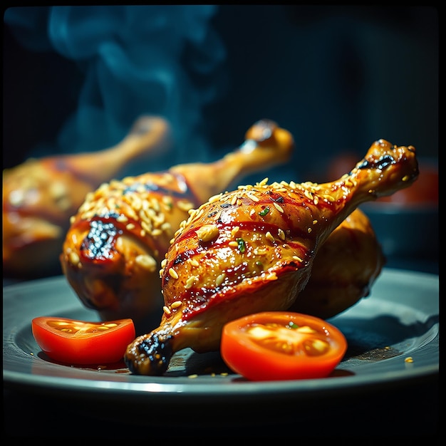 Photo fried chicken wings on the table