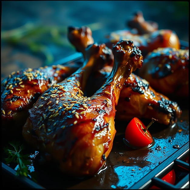 Photo fried chicken wings on the table