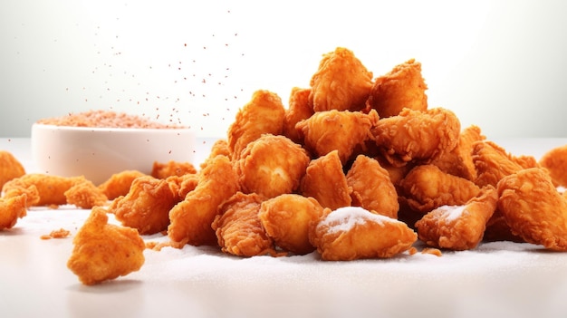 Fried Chickenwhite background UHD wallpaper Stock Photographic Image