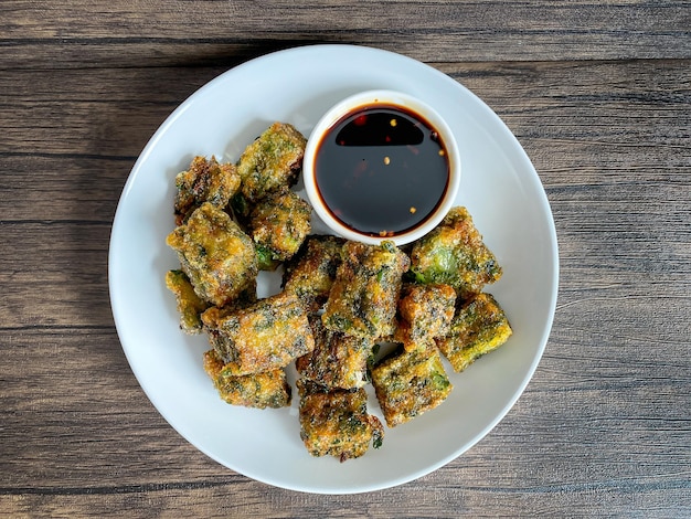 Fried Chinese Chives ready to eat on the table