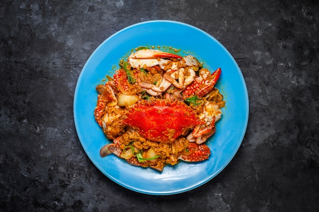 Fried crab with Curry Powder, Thai food