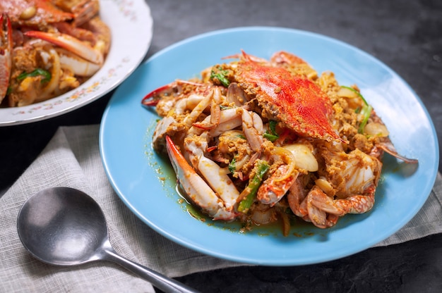 Fried crab with Curry Powder, Thai food