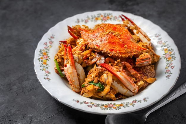 Fried crab with Curry Powder, Thai food