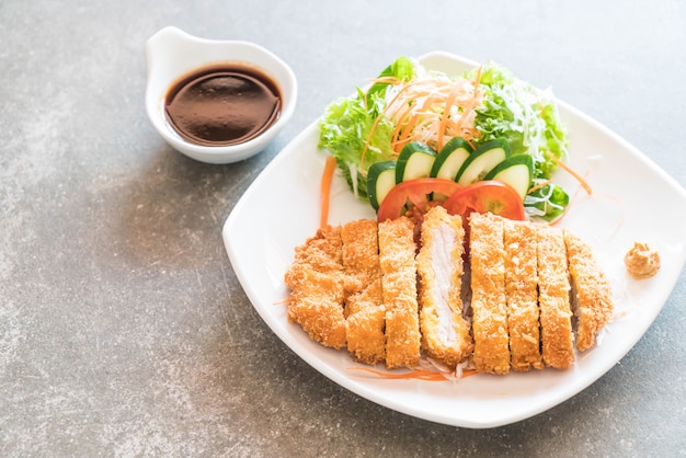 fried cutlet pork with vegetable