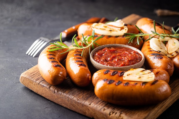 Fried delicious sausages