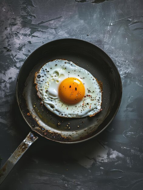 Photo a fried egg on a fry pan