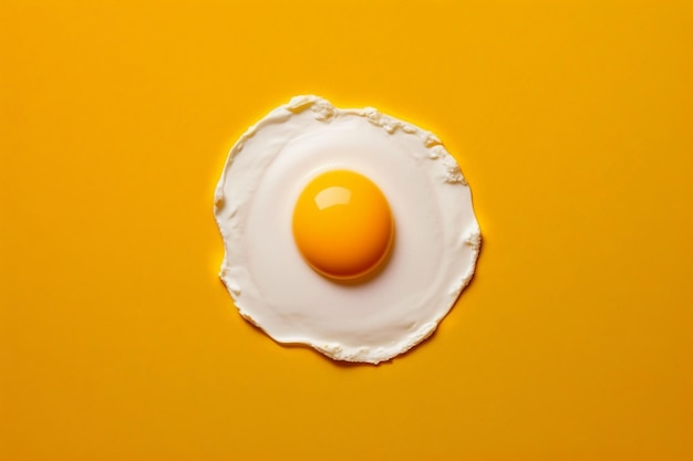 Fried Egg on a Vibrant Yellow Background AI