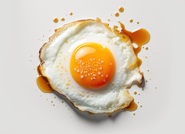 Fried egg on a white background