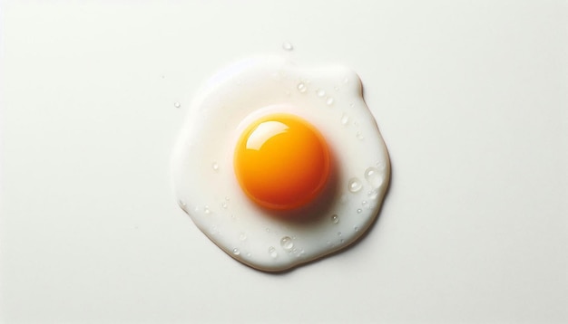 a fried egg with a drop of water on it