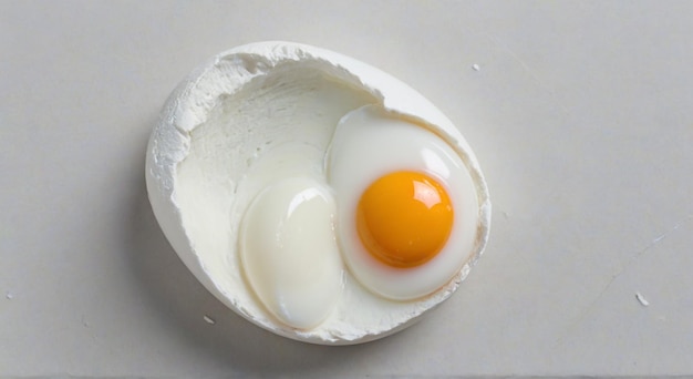 a fried egg with an egg inside of it