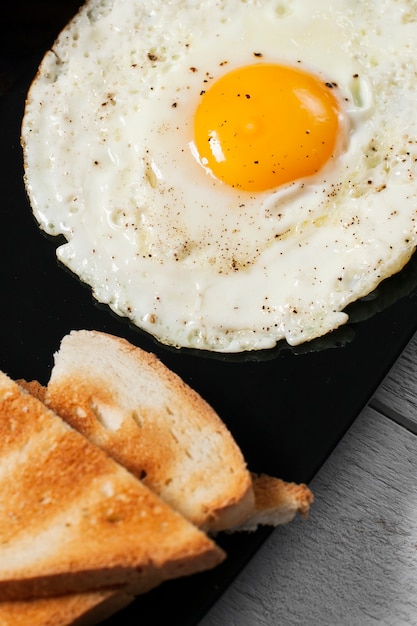 Fried egg with toast