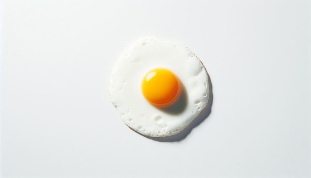 Fried Egg With Tomatoes and Herbs in a Cast Iron Skillet on a White Surface