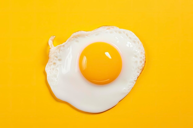 Photo fried egg on a yellow background