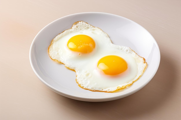 fried eggs in a closeup view on a plate