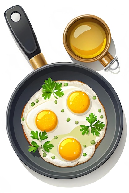 Photo fried eggs on frying pan icon