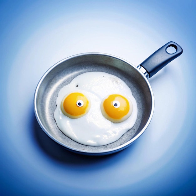 Photo fried eggs in a pan