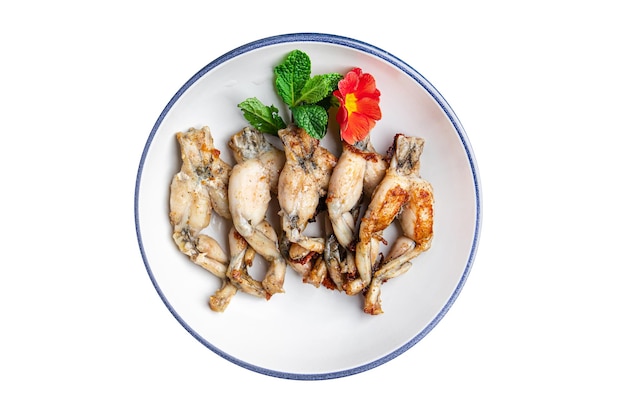 fried frog legs meat cuisine french food healthy meal food snack on the table copy space food