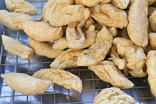 Photo fried meatballs at street food