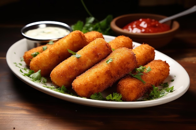 Fried Mozzarella Cheese Sticks Italian Appetizer