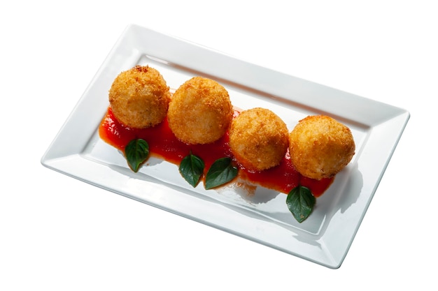 Fried rice balls Traditional from Brazil where it is called Bolinho de arroz