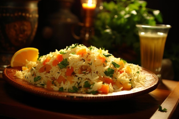 Fried rice with vegetable broth