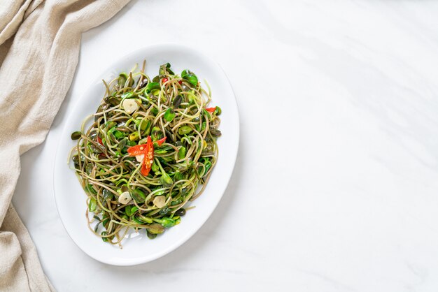 Fried Sunflower Sprout with Oyster Sauce