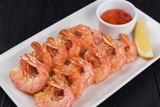 Fried tasty shrimps