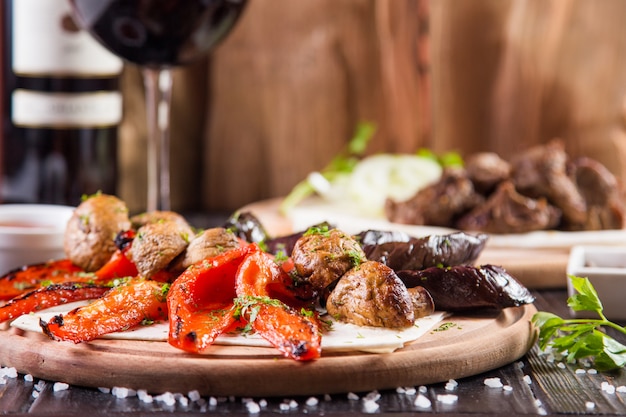 Fried vegetable and mushroom