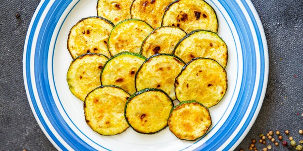 fried zucchini vegetable grill fresh meal food snack on the table copy space food background