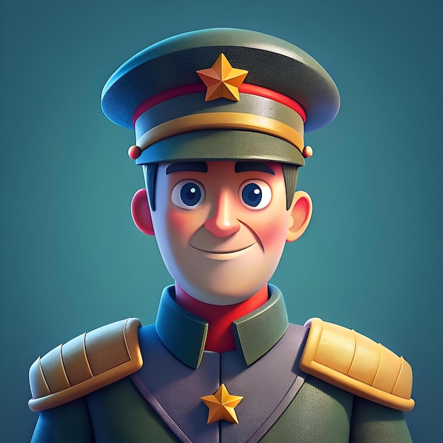 Photo a friendly cartoon style soldier with a cheerful expression