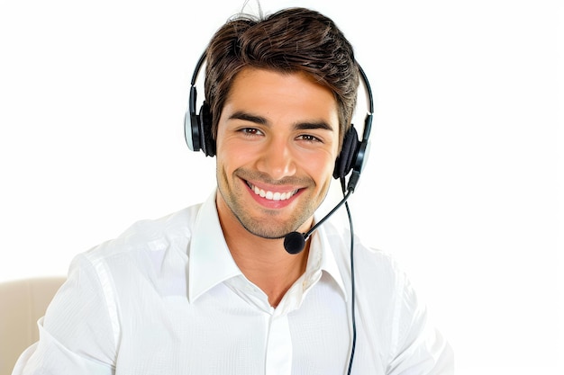 Friendly customer service representative smiling